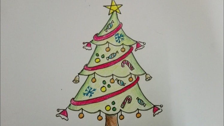 HOW TO DRAW CHRISTMAS TREE EASY