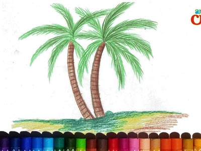 How to draw Coconut tree. Nariyal for kids # step by step