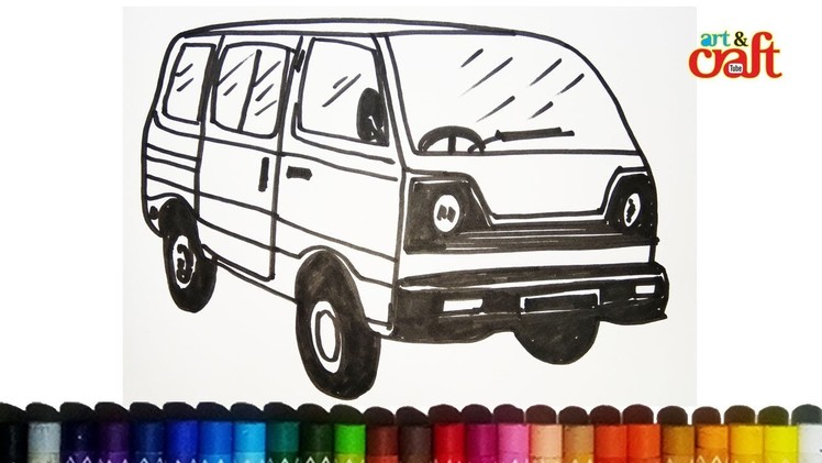 How to draw school van?# kids easy Drawing