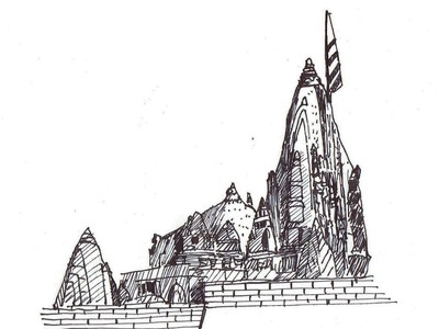 How to draw somnath temple step by step # gujarat