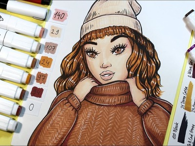 How to Draw Sweater Texture【 Touch Five Markers Tutorial 】