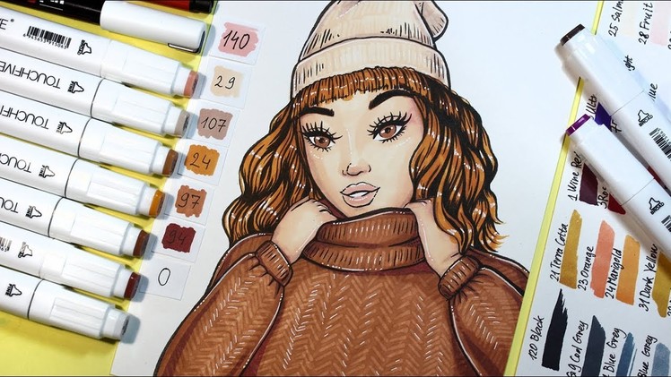 How to Draw Sweater Texture【 Touch Five Markers Tutorial 】