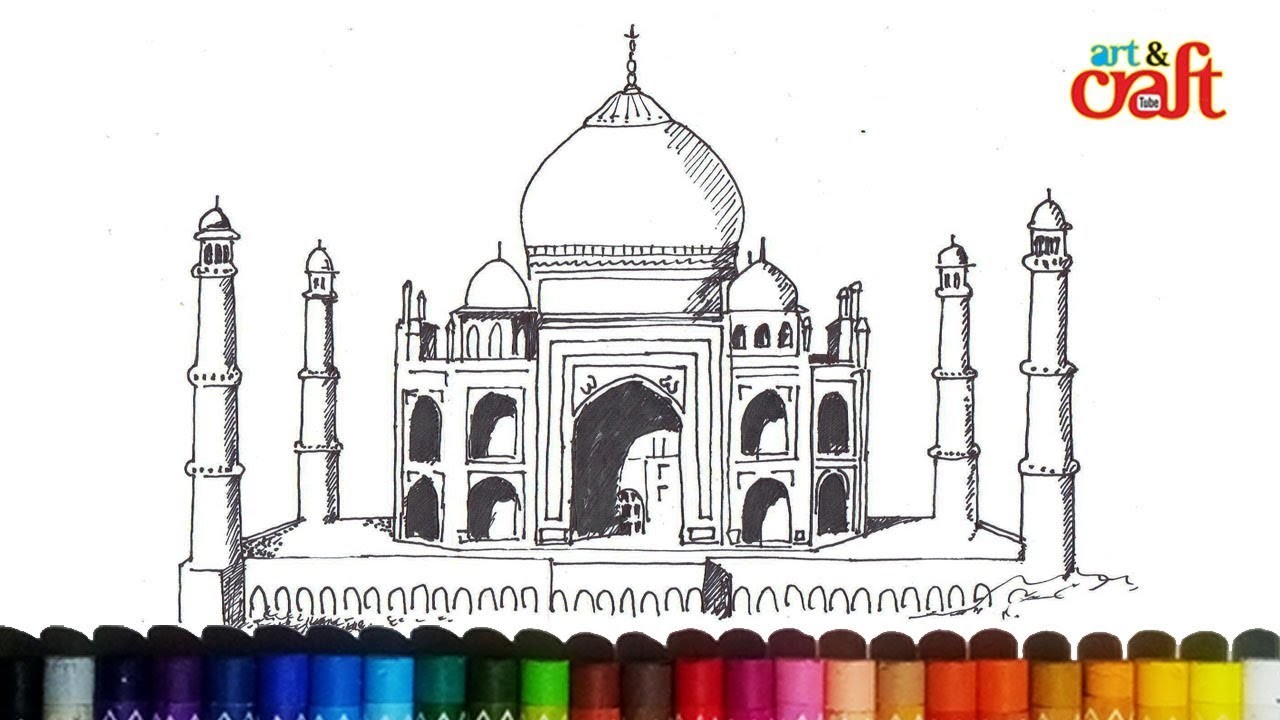 Featured image of post How To Draw Taj Mahal Easy How to draw easy coastal painting with poster colour pallavi drawing academy