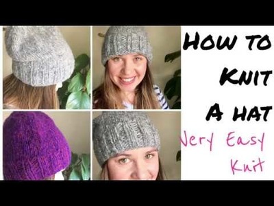 HOW TO KNIT A HAT.BEANIE (beginner knitting) | TeoMakes