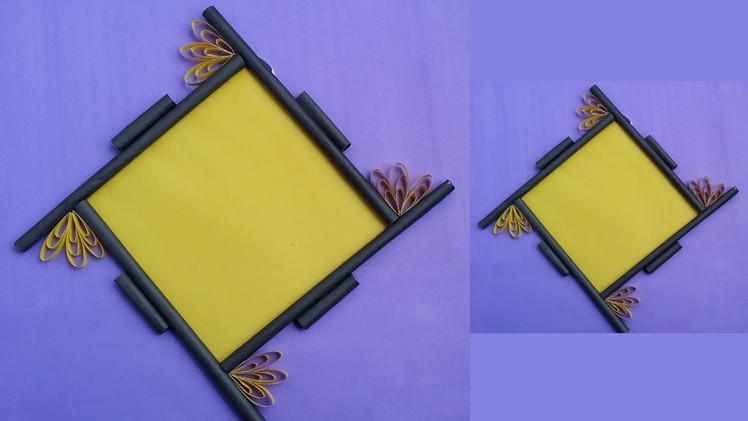 How to Make a Paper Photo Frame !! Easy Photo Frame Tutorial for Birthday Gift.Room Decoration !!!