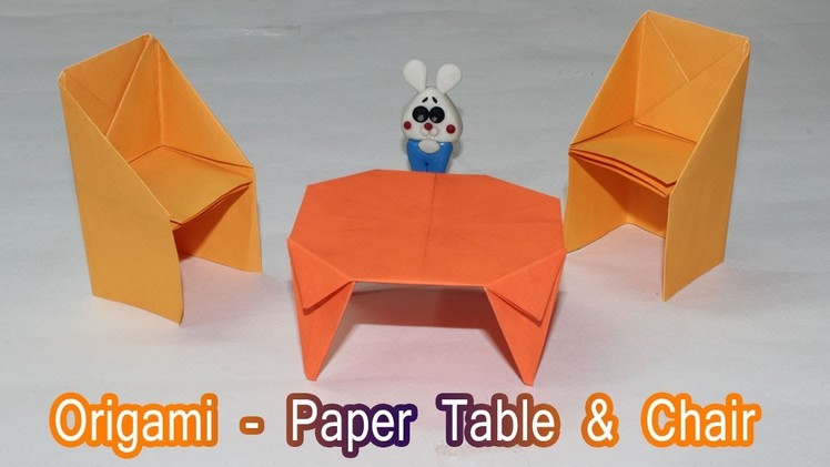 How to make a Paper Table ? - Dollhouse furniture - Paper Chair & Table - Origami tutorial for Kids
