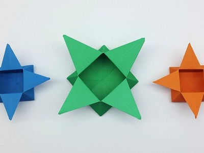 How to make an Origami Star Box Easy - Paper Box Instructions for Kids