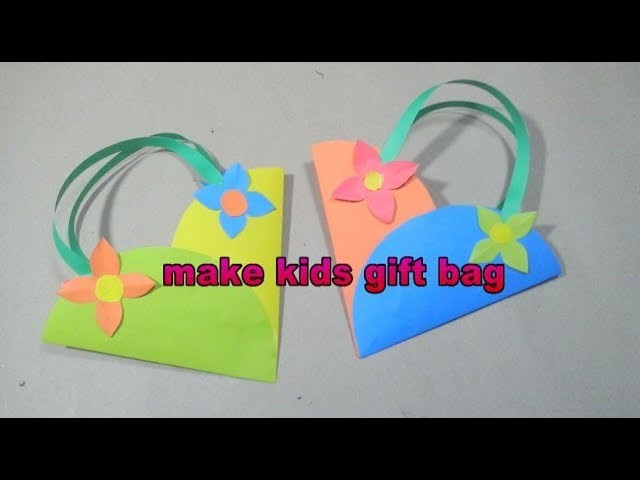 How to make beautiful gift paper bag  for kids | easy origami tutorial