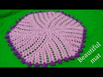 How to make beautiful woolen mat. thalposh. puja aasan. table mat. cushion cover