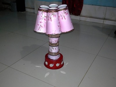 How to Make Bed Lamp With Plastic Glasses ,Best For Room Decoration 2017
