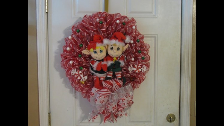 How To Make Carmen's Deco Mesh Santa's Secret Helpers Wreath