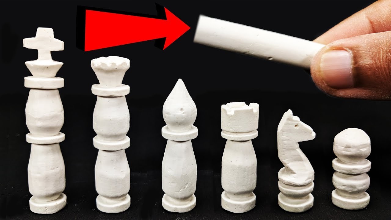 How To Make Chess Pieces Set Out Of CHALK CARVING DIY