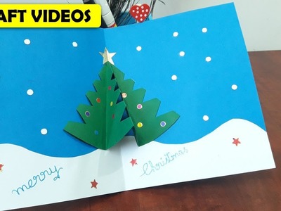 How to make CHRISTMAS TREE CARDS at home step by step