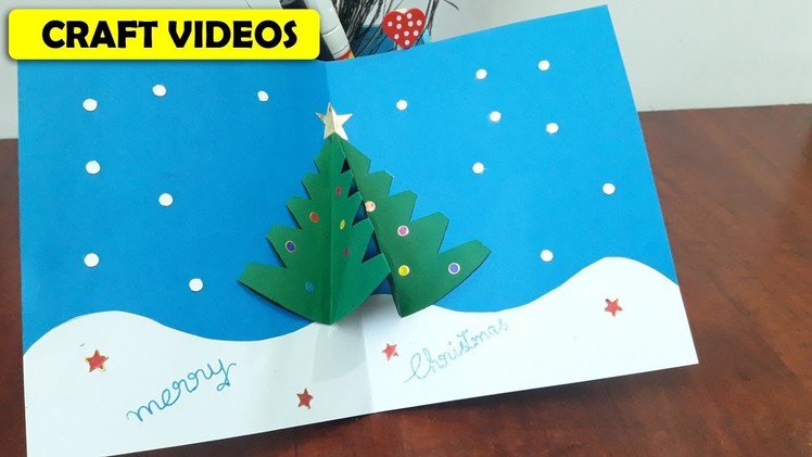 How to make CHRISTMAS TREE CARDS at home step by step