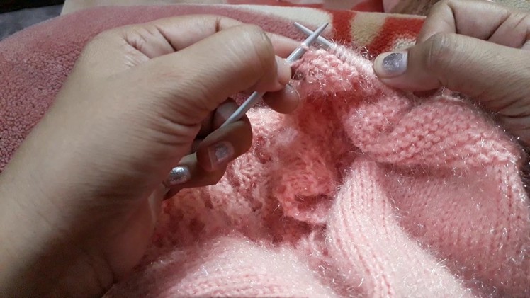 How to make collar neck of knitting sweater in Hindi part =2