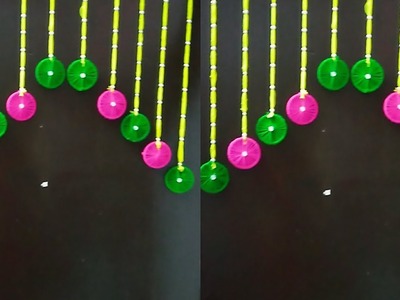 How To Make Door Toran Using Bangles.Door Hanging using Woolen Thread. 
