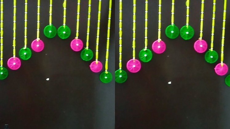 How To Make Door Toran Using Bangles.Door Hanging using Woolen Thread. 