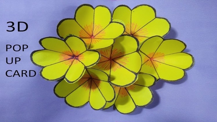 How to make origami paper 3d pop up flower card step by step tutorial ????