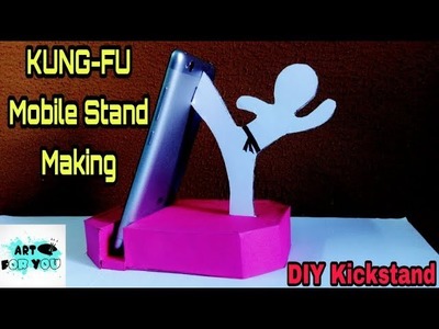 How to make Phone Kickstand | Kungfu mobile stand with Cardboard | phone stand for desk | Diy Crafts