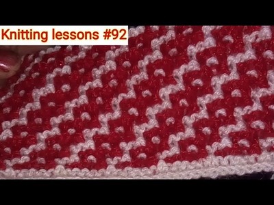 How to make || Right Diagonal Knitting Pattern || Mosaic Knitting design || by Knittinglessons