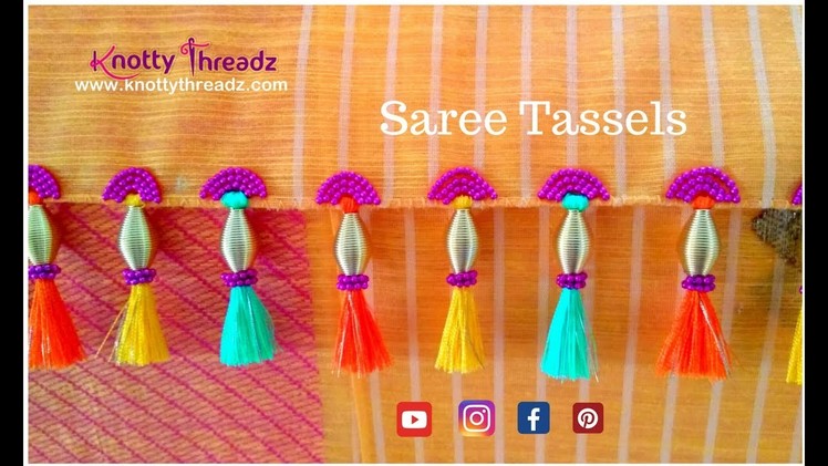 How to make Saree Tassels at home Tutorial | Saree Kuchu |  Authentic Design | www.knottythreadz.com