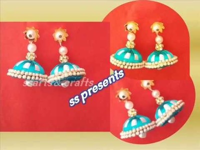 How to make Silk thread jhumka making at home||Bridal silk thread jewellery