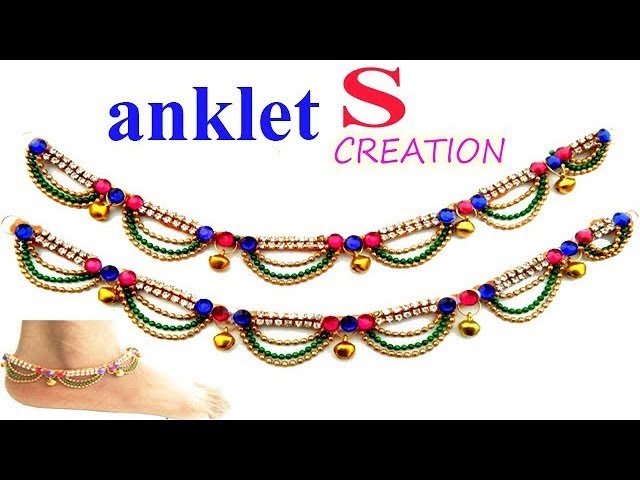 How to make silk thread payal.anklet at home ! silk threads payal.anklet tutorials complite part=1
