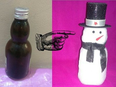 How to make snowman from waste plastic bottel||Easy christmas and winter craft ideas||Kids craft