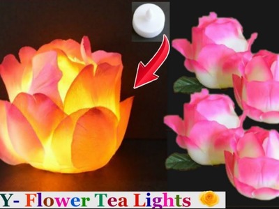 How to Make Tea Lights Flower step by step | Christmas decoration Ideas -best out of waste