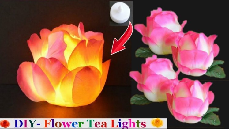 How to Make Tea Lights Flower step by step | Christmas decoration Ideas -best out of waste