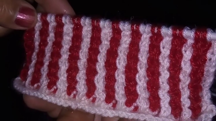 How to make || Two Colors || Vertical Strips || Knitting design || Beautiful || and || Easy to make