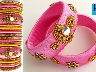 How to make Unique Earring Model Designer Silk Thread Bridal Bangles set tutorial