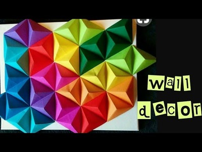 How to make wall art using paper|cool origami triangle |origami pyramid wall hanging