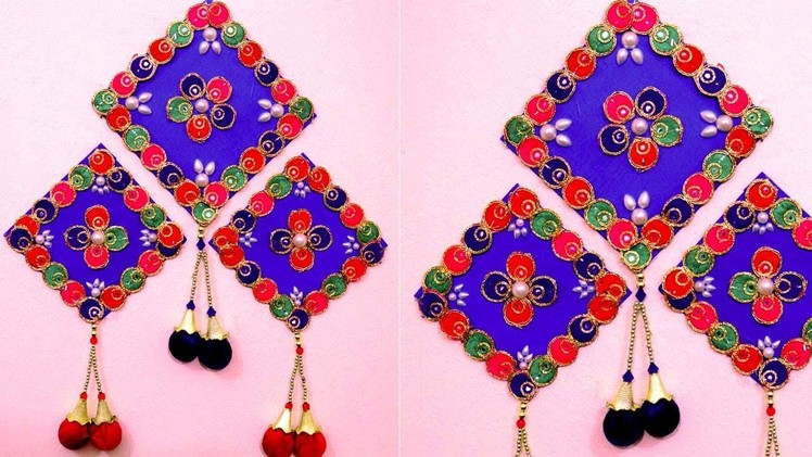 How to make wall hangings with waste material - Best out of waste wall hanging - Hanging craft ideas
