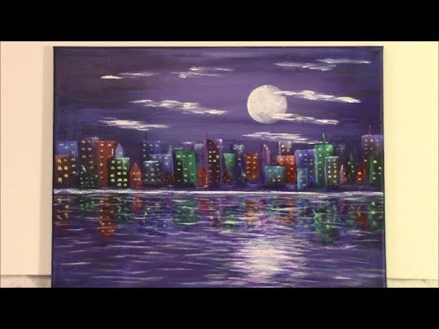 How to Paint an Easy Cityscape Abstract for Beginners and Kids ~ Part 1