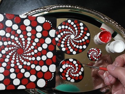 How To Paint Dot Mandalas SIMPLE & EASY SPIRAL 2 ways! Peppermint