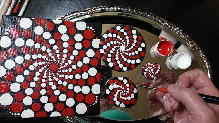 How To Paint Dot Mandalas SIMPLE & EASY SPIRAL 2 ways! Peppermint