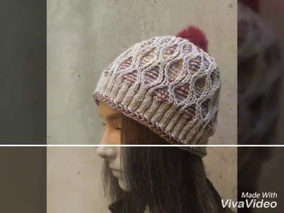 Knitted hat & neckwarmer - 2 color, knitting pattern
