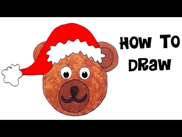 Learn how to draw and color santa claus teddybear kids drawing coloring Christmas diy arts crafts