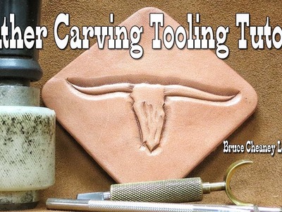 LEATHER CARVING TOOLING HOW to CARVE A LONGHORN SKULL PATTERN