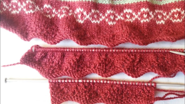 Multi colour frock knitting design ( bordar knitting )
