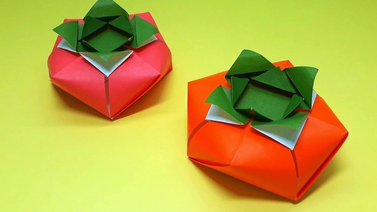 Origami Tutorial - How to fold an Easy Origami 3D "persimmon" - "Tomato"