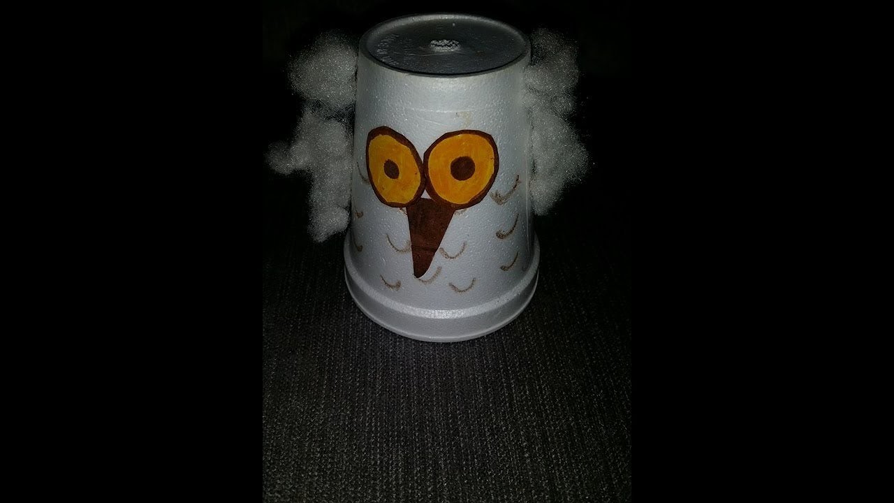 Paper Cup Crafts. How to make Snowy Owl From Paper. K Cup