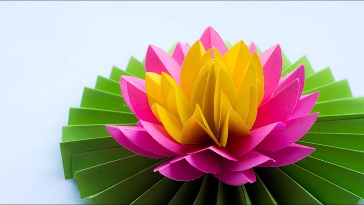 Paper Lotus - How to Make Most Beautiful Paper Lotus. Water Lily - DIY - Try At Home ????