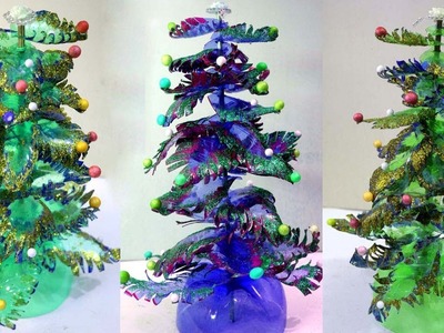Plastic bottles recycling - How to make christmas tree made of plastic bottles