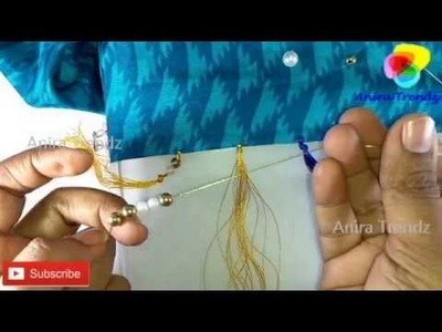Saree Tassel How to insert beads in 6 Different Ways - Easy and Effective Ways