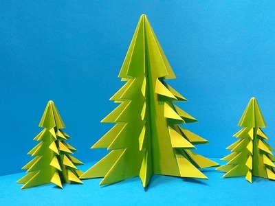 3D Paper (Origami) Christmas Tree | How to Make 3D Paper Xmas Tree DIY Easy Tutorial (Step by Step)