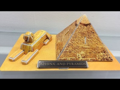 3D Paper Puzzle DIY, How to assembly the paper Sphinx and Pyramids