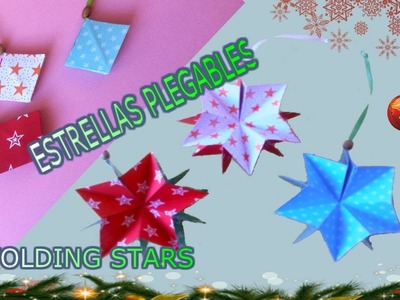 ????ADORNO navideño ESTRELLA de papel scrap PLEGABLE. Christmas ornament FOLDING scrap paper STAR. 