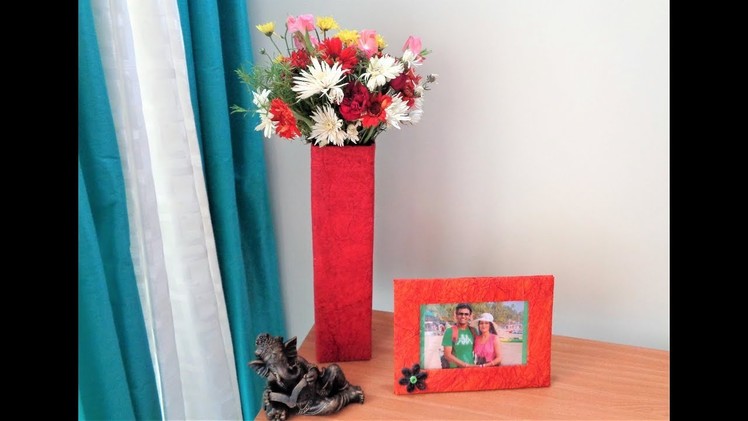 Cardboard Flower Vase | How to Make a Vase from waste cardboard | DIY Vase | Flower Pot